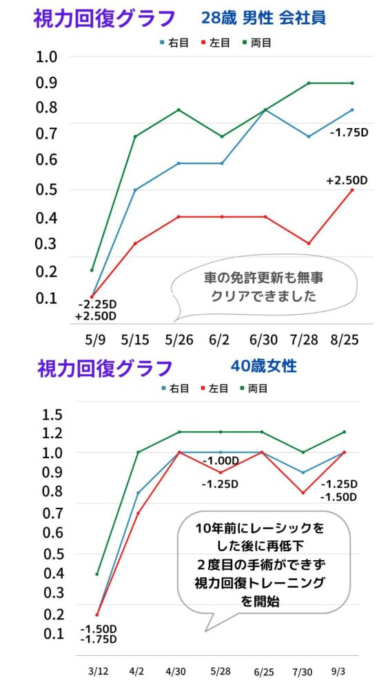 視力回復グラフ免許更新